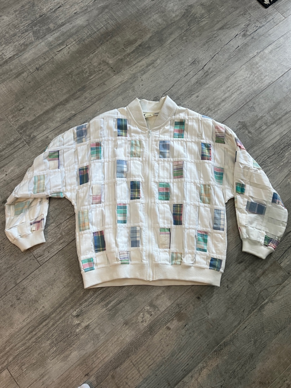 Yak Magik Vintage 80’s 100% Cotton Quilted Bomber Multi Patchwork  jacket Sz L